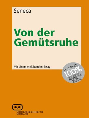 cover image of Von der Gemütsruhe